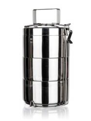 4home Banquet AKCENT duplafalú ételhordó rozsdamentes acél, 3 részes