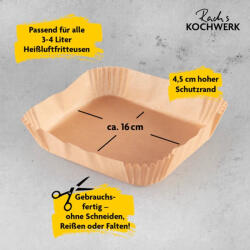 Rachs Kochwerk Sütőpapír forrólevegős fritőzhöz / airfryer - 100 db-os készlet (DS13181-L)