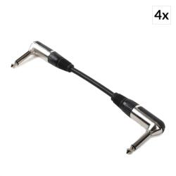 FrontStage 4 x patch kábel, 6, 35 mm jack, 15 cm, szögletes (PL-4X10690) (PL-4X10690)