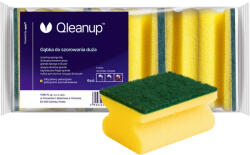 Qleanup Ipari felhasználásra szánt súroló szivacs csomag zöld súroló párnával (6 db szivacs nagy méretben) - QLEANUP