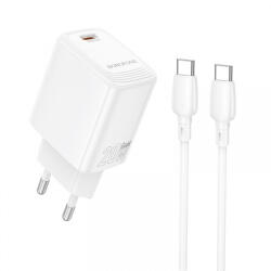 BOROFONE Incarcator Retea Cu Cablu USB-C Borofone BN26 Fuente, 20W, 3A, 1 x USB-C, Alb - gsmnet