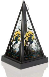 Family Halloween-i LED lámpás - boszorkány - melegfehér - fekete - 9, 5 x 9, 5 x 17 cm - 2 x AAA (56549C) - tipparuhaz