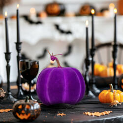 Family Halloween-i tök dekoráció - 16, 5 cm - lila - habszivacs - glitteres (56540B) - tipparuhaz