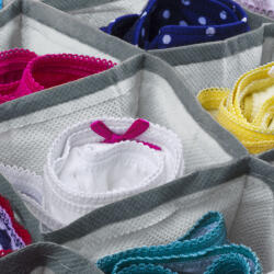 bewello 12 rekeszes szövet tárolódoboz - 32×16×11 cm fiókrendező és szekrényrendező (BW2078)