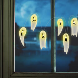 Family Halloween-i LED ablakdekor - gél - szellem - 85 cm (58186A)