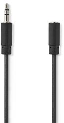 Nedis CAGB22050BK50 Cablu audio stereo, 3.5 mm masculin, 3.5 mm feminin, nichelat, 5 m | rotund, negru (CAGB22050BK50)