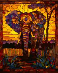 MagicArt Set de pictură pe numere MagicArt - Elefantul african (GX47559) Carte de colorat