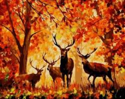 MagicArt Set de pictură pe numere MagicArt - Toamnă aprinsă (Leonid Afremov) (GX7627)