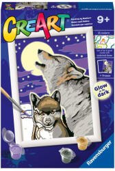 Ravensburger Set de pictură pe numere Ravensburger CreArt - Lupi mistici (7023709) Carte de colorat