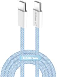 ColorWay Cablu Type-C CW-CBPDCC061-BL, bumbac împletit, încărcare rapidă PD 60W, 3.0A 1M albastru (CW-CBPDCC061-BL)