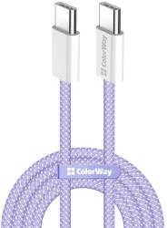 ColorWay Cablu Type-C CW-CBPDCC061-PU, bumbac împletit, încărcare rapidă PD 60W, 3.0A 1M violet (CW-CBPDCC061-PU)