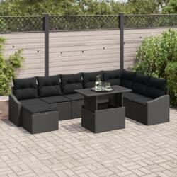 vidaXL Комплект дивани 9 бр. Черно полиратан (3349059)