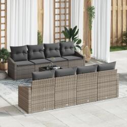 vidaXL Комплект дивани 9 бр. Сив полиратан (3346649)