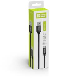 ColorWay Cablu, USB MicroUSB 1m 2.1A negru (CW-CBUM002-BK) (CW-CBUM002-BK)