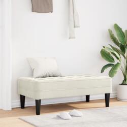 vidaXL Пейка с възглавница Крем 113 x 57 x 39 см Кадифе (42001955)