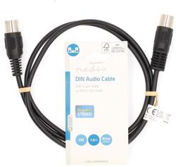 Nedis CAGL20000BK10 DIN audio kábel, DIN 5 tűs dugó, Nikkelezett, 1m (CAGL20000BK10)
