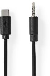 Nedis CCGL65950BK10 USB-C (USB C) dugó - 3, 5 mm sztereo jack dugó | 1, 00 m (CCGL65950BK10)