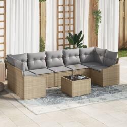 vidaXL Комплект дивани Бежов и Светло Сив 55 x 55 x 37 см полиратан (3346640)