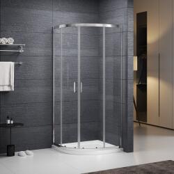 Roltechnik Cabina de dus semirotunda Roth Albis cu usi glisante 90x90 cm crom-transparent (N0777)