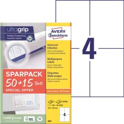 AVERY 6601 105x148 mm univerzális 50+15 lap 260 db-os etikett (6601) - pcx
