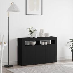 vidaXL Служебен шкаф Черно 116 x 30 x 75 см Инженерна дървесина (3333877)
