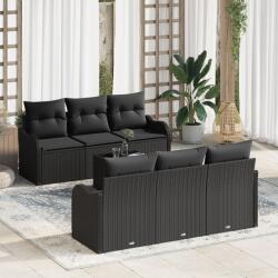 vidaXL Градински Софа Комплект Черно 55 x 55 x 37 см полиратан (3345593)