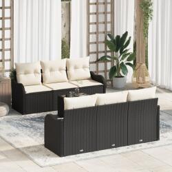 vidaXL Градински Софа Комплект Черно 55 x 55 x 37 см полиратан (3345587)