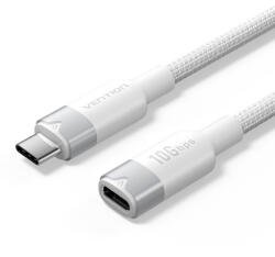 Vention USB-C 3.2/M - USB-C 3.2/F, 1m, (hosszabbító, fehér, Gen2, 10Gbps), kábel