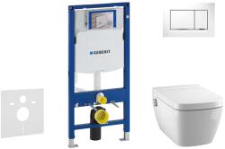 Geberit Duofix - Modul fali WC-hez nyomógombos Sigma30, fehér/fényes króm + Tece One - zuhanyzós WC és ülőkéje, perem nélküli, SoftClose 111.300. 00.5 NT5 (111.300.00.5 NT5)