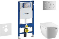 Geberit Duofix - Modul a fali WC-hez nyomógombbal Sigma01, fényes króm + Tece One - zuhanyzós WC és ülőkéje, perem nélküli, SoftClose 111.300. 00.5 NT2 (111.300.00.5 NT2)