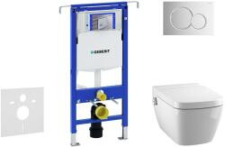 Geberit Duofix - Modul a fali WC-hez nyomógombbal Sigma01, fényes króm + Tece One - zuhanyzós WC és ülőkéje, perem nélküli, SoftClose 111.355. 00.5 NT2 (111.355.00.5 NT2)