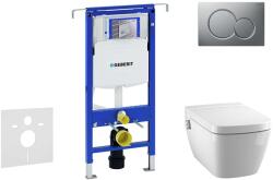 Geberit Duofix - Modul a fali WC-hez nyomógombos Sigma01, matt króm + Tece One - zuhanyzós WC és ülőkéje, perem nélküli, SoftClose 111.355. 00.5 NT3 (111.355.00.5 NT3)