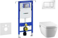 Geberit Duofix - Modul fali WC-hez nyomógombos Sigma30, fehér/fényes króm + Tece One - zuhanyzós WC és ülőkéje, perem nélküli, SoftClose 111.355. 00.5 NT5 (111.355.00.5 NT5)