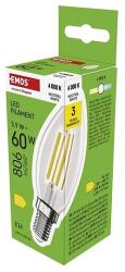 EMOS LED izzó Filament gyertya / E14 / 5, 9 W (60 W) / 806 lm / Természetes fehér (ZF3D43)