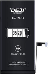 Apple akkumulátor (3520mAh, Li-ion, iPhone 15) közvetlen telepítés, nincs felugró ablak, 100%-os állapot OEM, emelt kapacitású DEJI