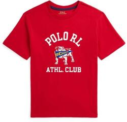 Ralph Lauren gyerek pamut póló piros, nyomott mintás, 323952454002 - piros 163-174