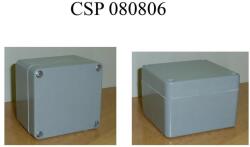 Csatári Plast CSATÁRI PLAST CSP 080806 Ex poliészter doboz, üres, 80x80x60mm, IP 65 fekete, halogénmentes (CSP11080806) (CSP11080806)