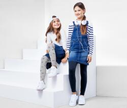 Tchibo 2 lányka leggings szettben, kék/szürke Sötétkék és szürke alapon mintás 170/176
