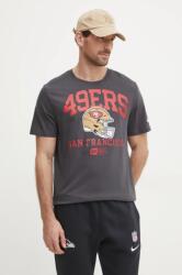 Nike pamut póló San Francisco 49ers szürke, férfi, nyomott mintás, N199-06F-73-5F1 - szürke M