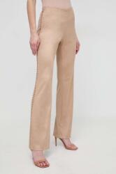Guess nadrág ORNELLA női, bézs, magas derekú trapéz, W4RB41 WE0L0 - bézs S