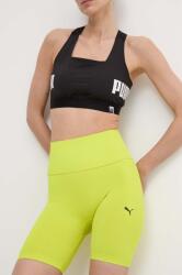 PUMA edzős rövidnadrág Shapelux Seamless zöld, sima, magas derekú, 524386 - zöld M