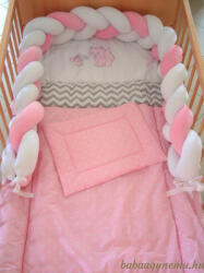 SZEKO Stúdió fonott fejvédő -rózsaszín-fehér