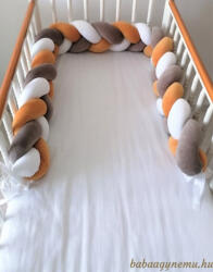 SZEKO Stúdió fonott fejvédő -mustár-fehér-barna