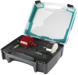 wolfcraft Lyukfűrész-készlet dobozban, szaniterhez, BiM Ø68 mm, gyémánt Ø68 mm, vízszintező sablon (5981000)