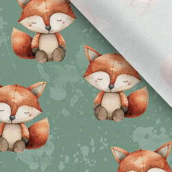 Takoy Jersey Takoy varrott hatású róka sötét menta színű alapon