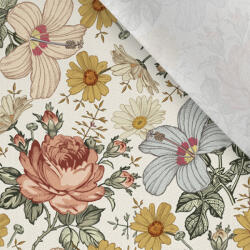 Takoy Prémium pamut NELA bézs virágok