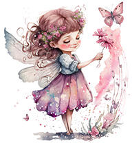 Takoy Takoy jersey PANEL erdei tündér 50x60 - fehér alapon