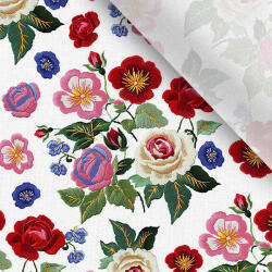Takoy Jersey Takoy virág hímzés utánzat, rózsa nyomtatás