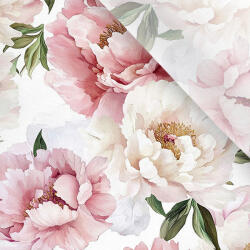 Takoy Enyhén elasztikus műselyem / silky anyag bazsarózsák pink