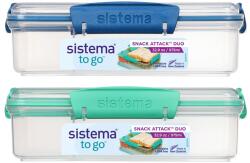 Sistema Sistema® To Go Uzsonnás Doboz 2 Külön Rekesszel 975 Ml, Vegyes Színek